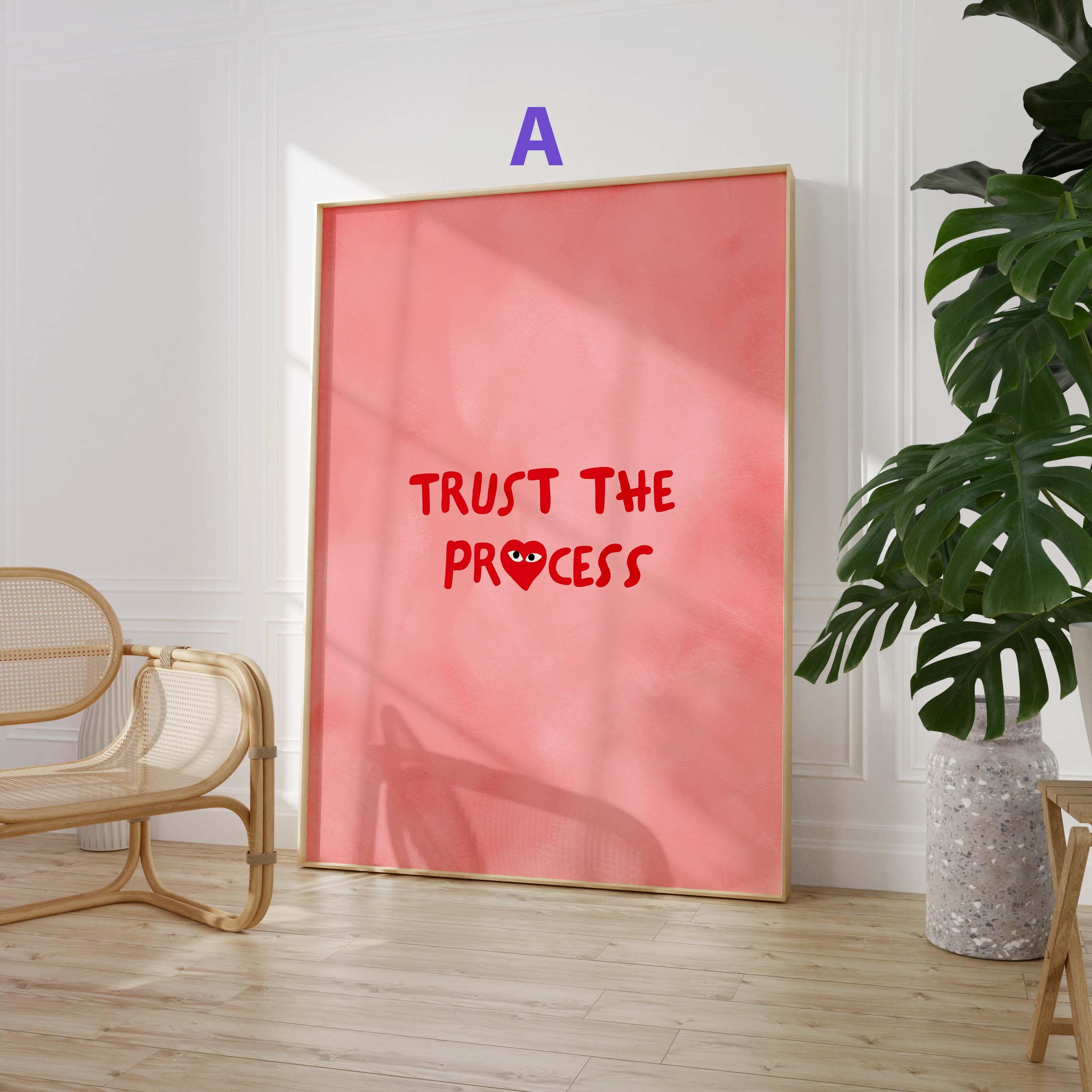 Trust The Process Poster · Geschenkidee · Minimalistisches Motivational Style Design · Urban Kunst · Moderne Wanddeko · Print ohne Rahmen
