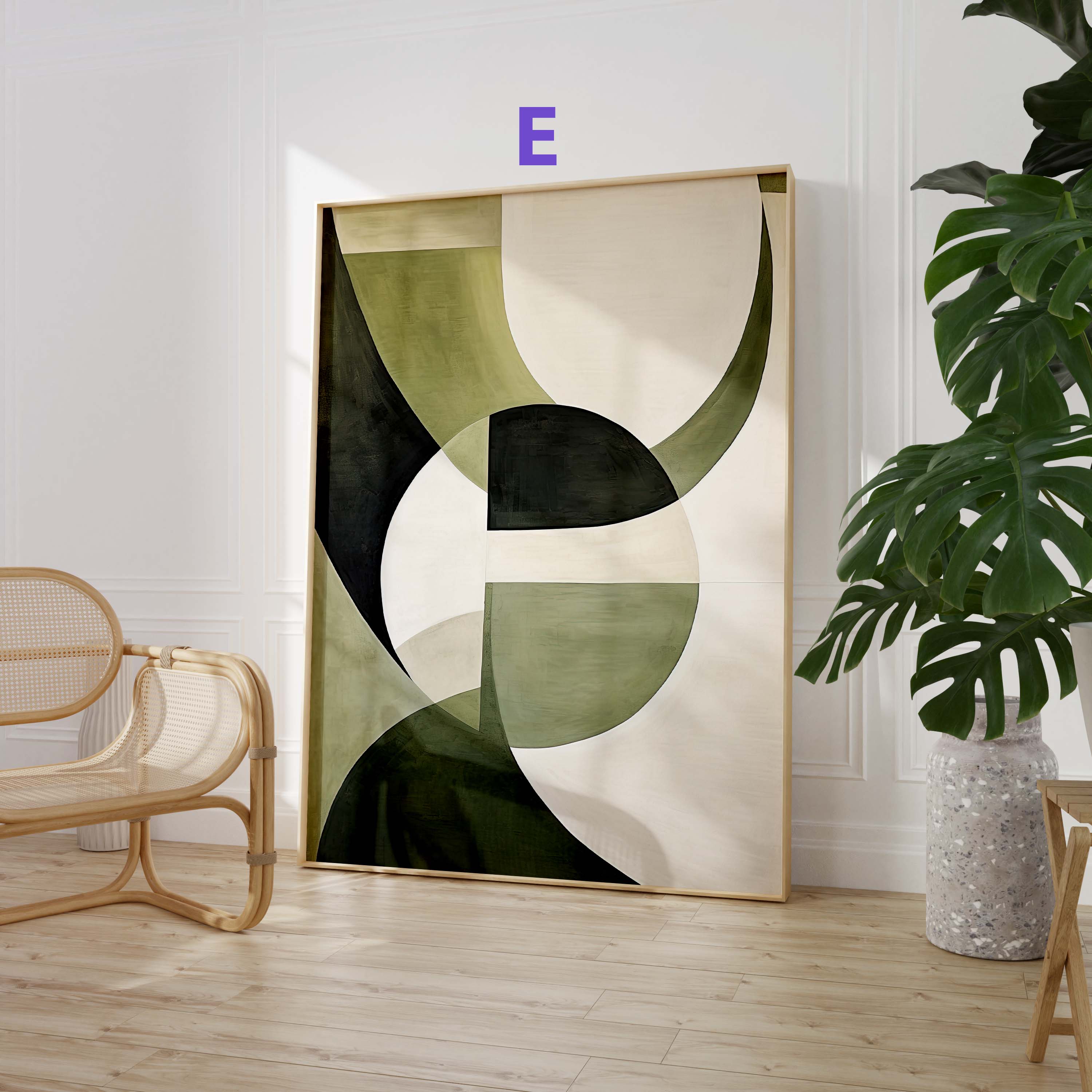 Geometrische Abstrakte Poster · Geschenkidee · Moderne Schwarz Beige Wandkunst mit Minimalistischem Design · Print ohne Rahmen