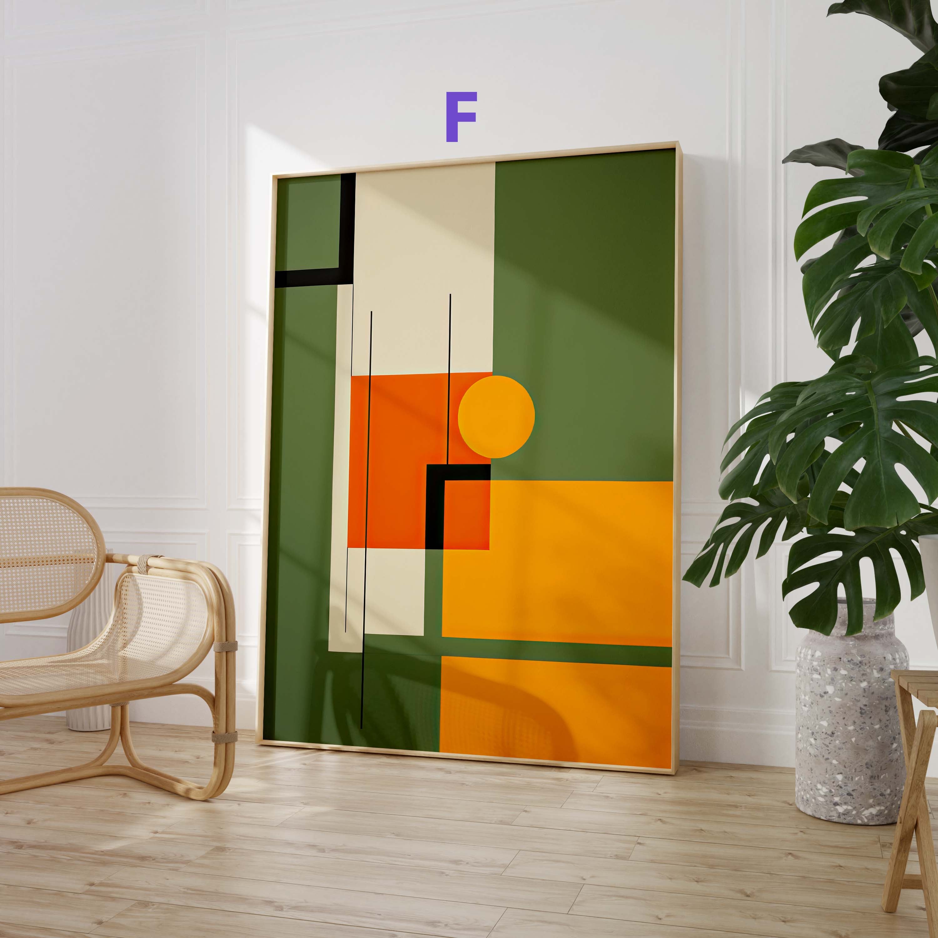 Geometrische Abstrakte Poster · Geschenkidee · Moderne Schwarz Beige Wandkunst mit Minimalistischem Design · Print ohne Rahmen
