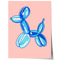 Balloon Dog Poster · Blauer Hund Skulptur · Pop Art Ästhetik · Minimalistisches Design · Rosa Hintergrund · Print ohne Rahmen