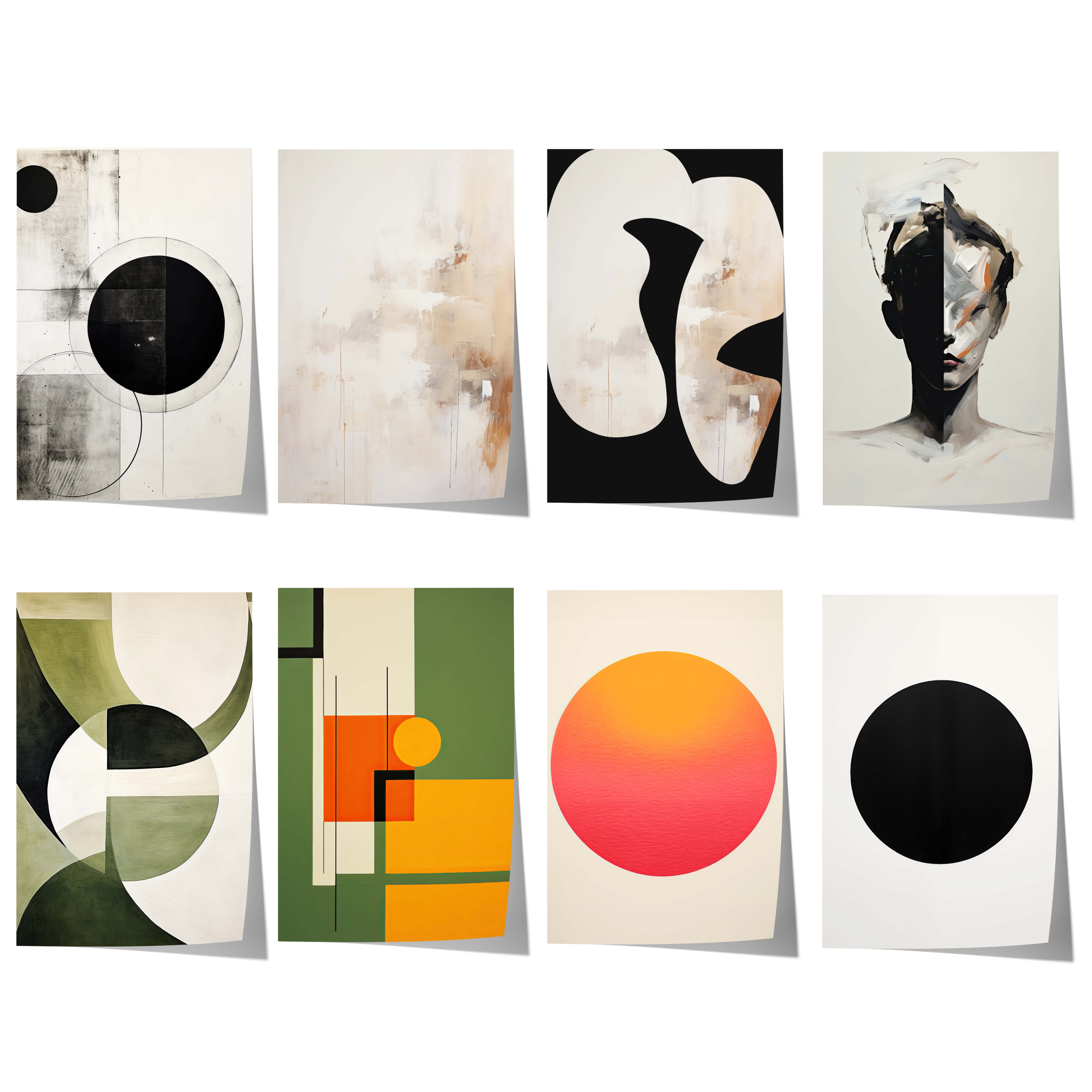 Geometrische Abstrakte Poster · Geschenkidee · Moderne Schwarz Beige Wandkunst mit Minimalistischem Design · Print ohne Rahmen