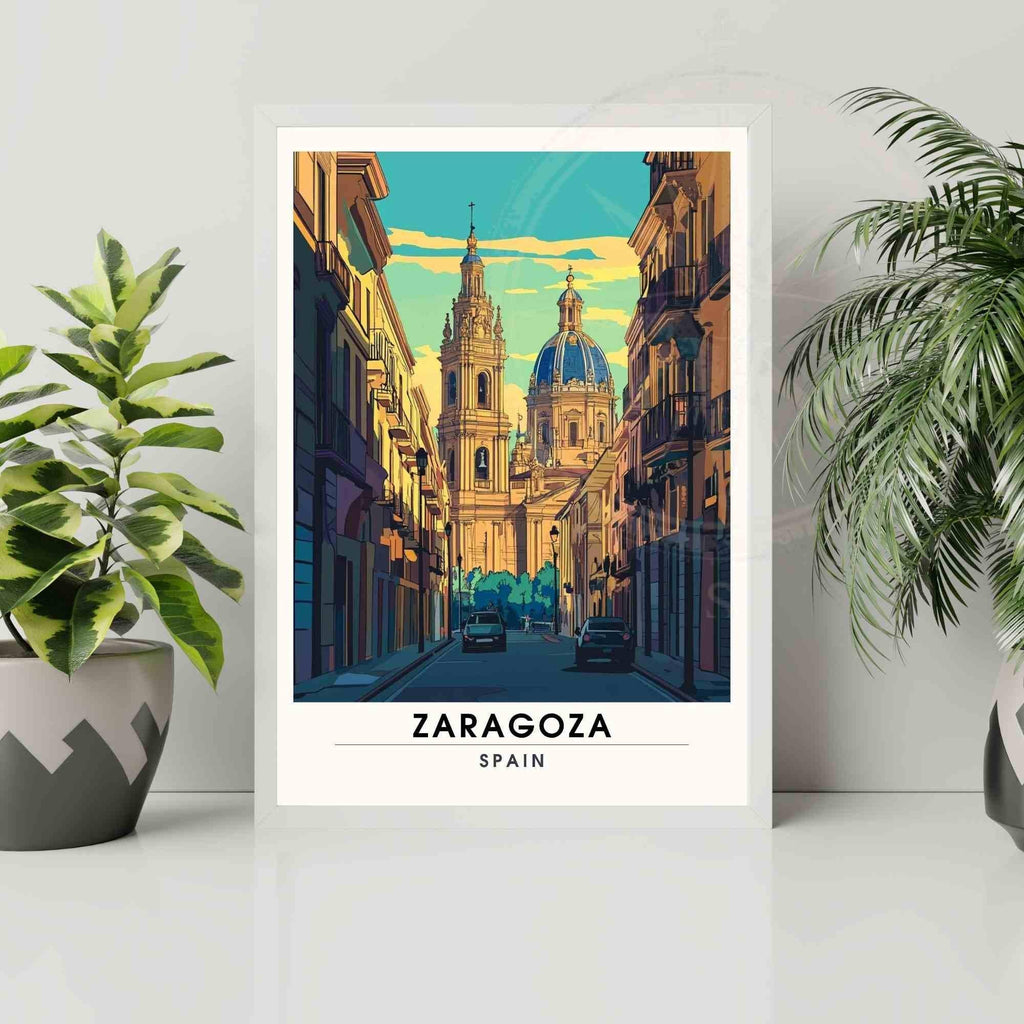 Affiche de voyage Saragosse | Impression Saragosse, Espagne - Dans les rues de Saragosse