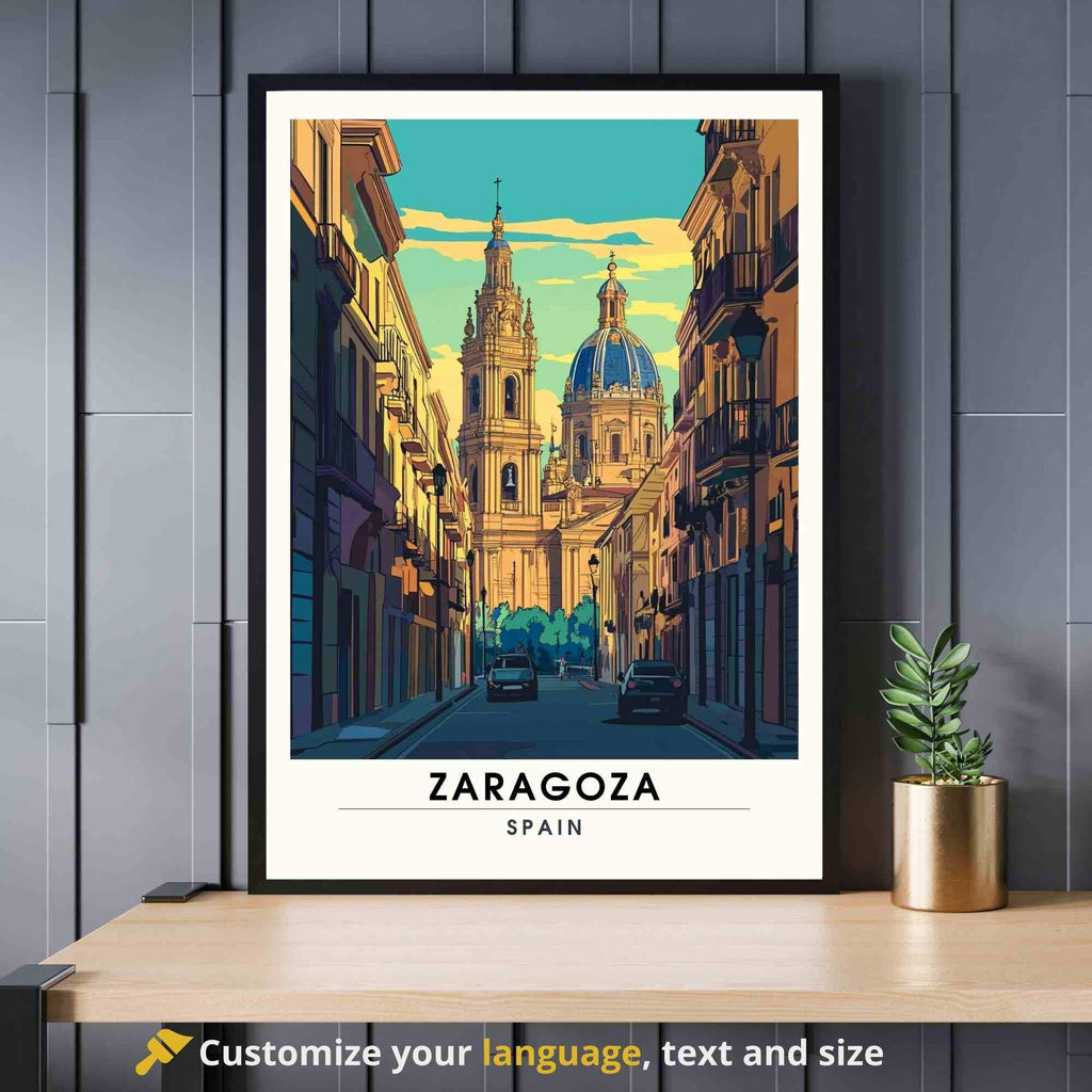 Affiche de voyage Saragosse | Impression Saragosse, Espagne - Dans les rues de Saragosse