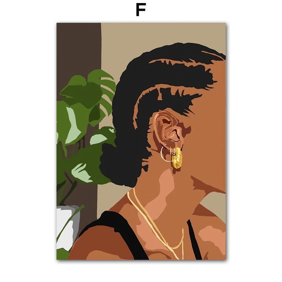 Poster Boho Nägel Frau | Schwarz Braun · Bilder Wohnzimmer | Wandbilder Schlafzimmer | Deko Print ohne Rahmen | Bilder  Kunstdruck