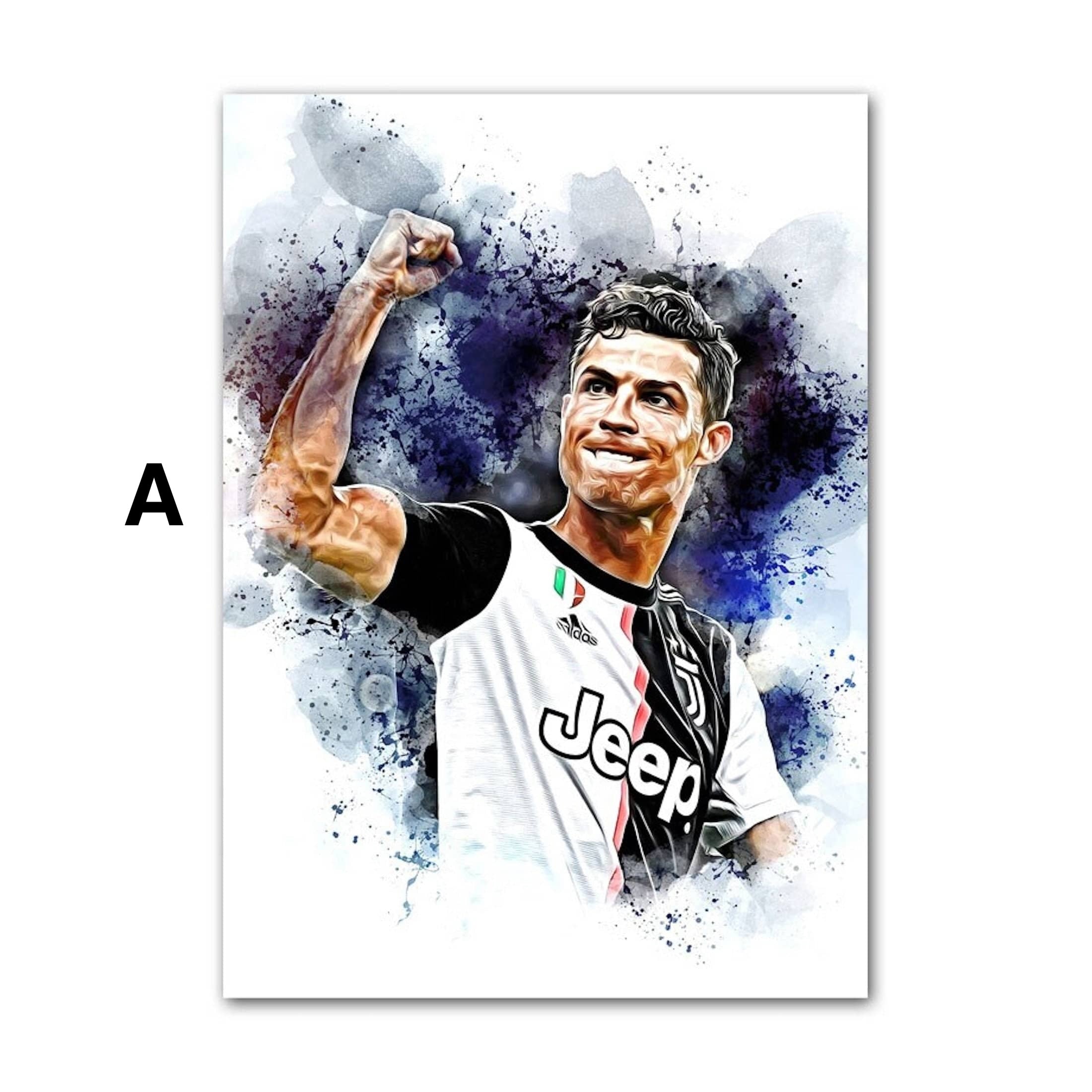 Poster Fußballspieler Lionell Messi & Christiano Ronaldo Tor Jubel als Deko Print ohne Rahmen