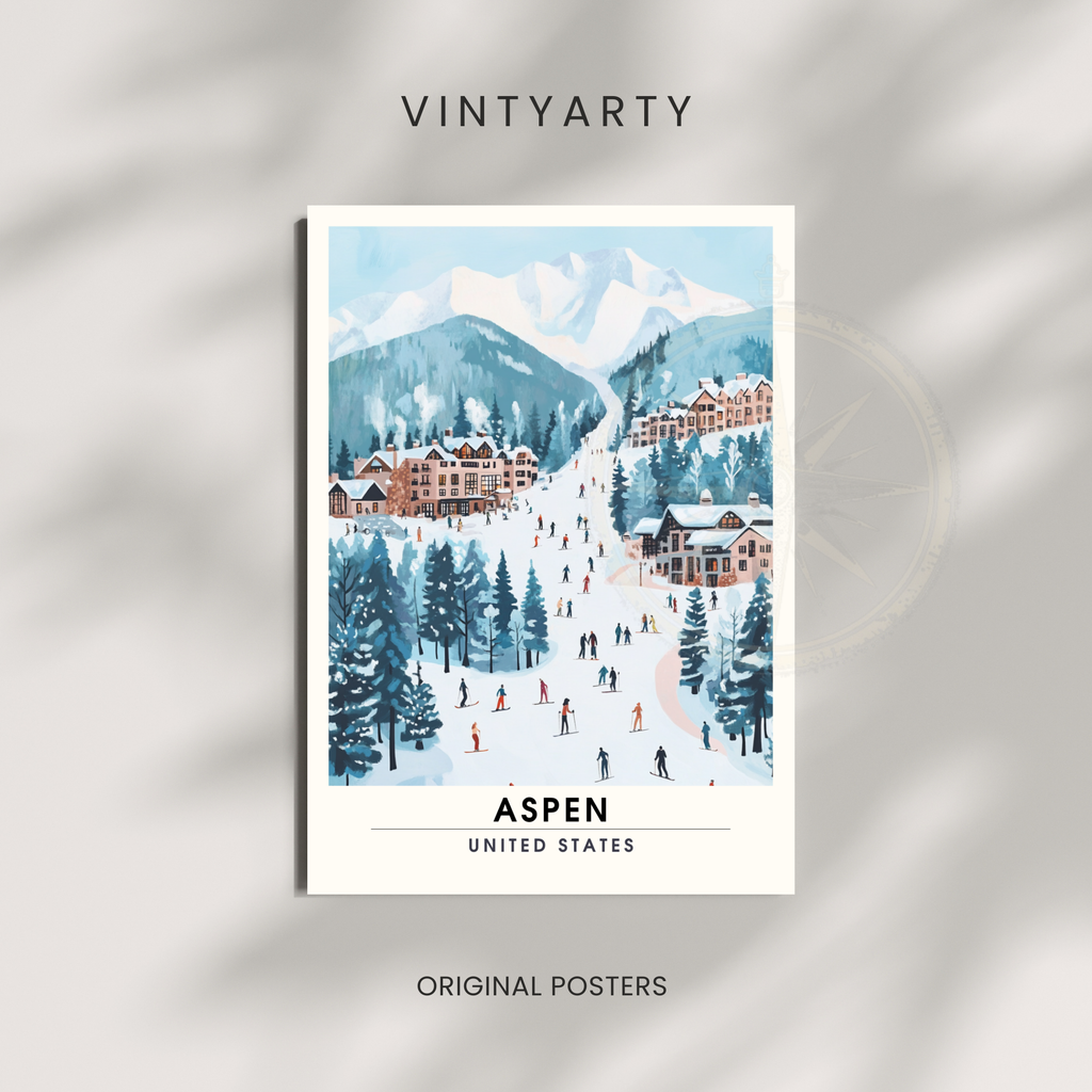 Affiche Aspen, USA | Poster Aspen | Affiche Ski | Colorado